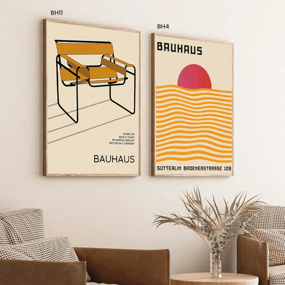 Stylish modern geometric Bauhaus prints BH11 and BH4