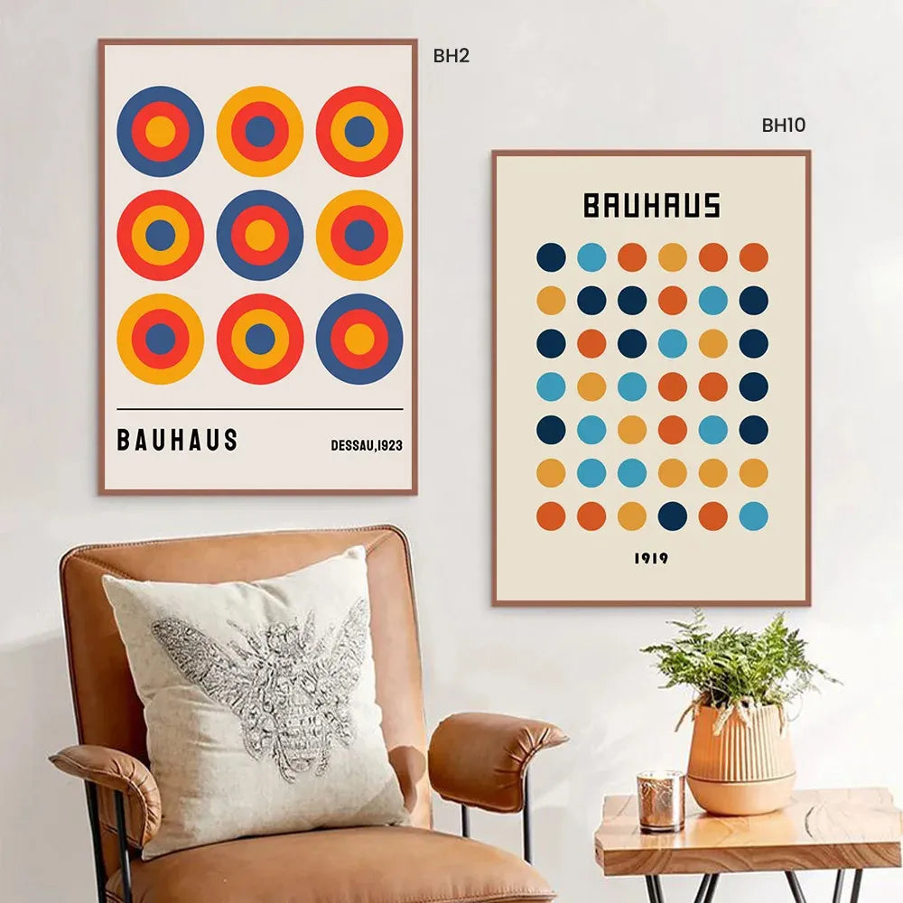 Stylish modern geometric Bauhaus prints BH2 and BH10