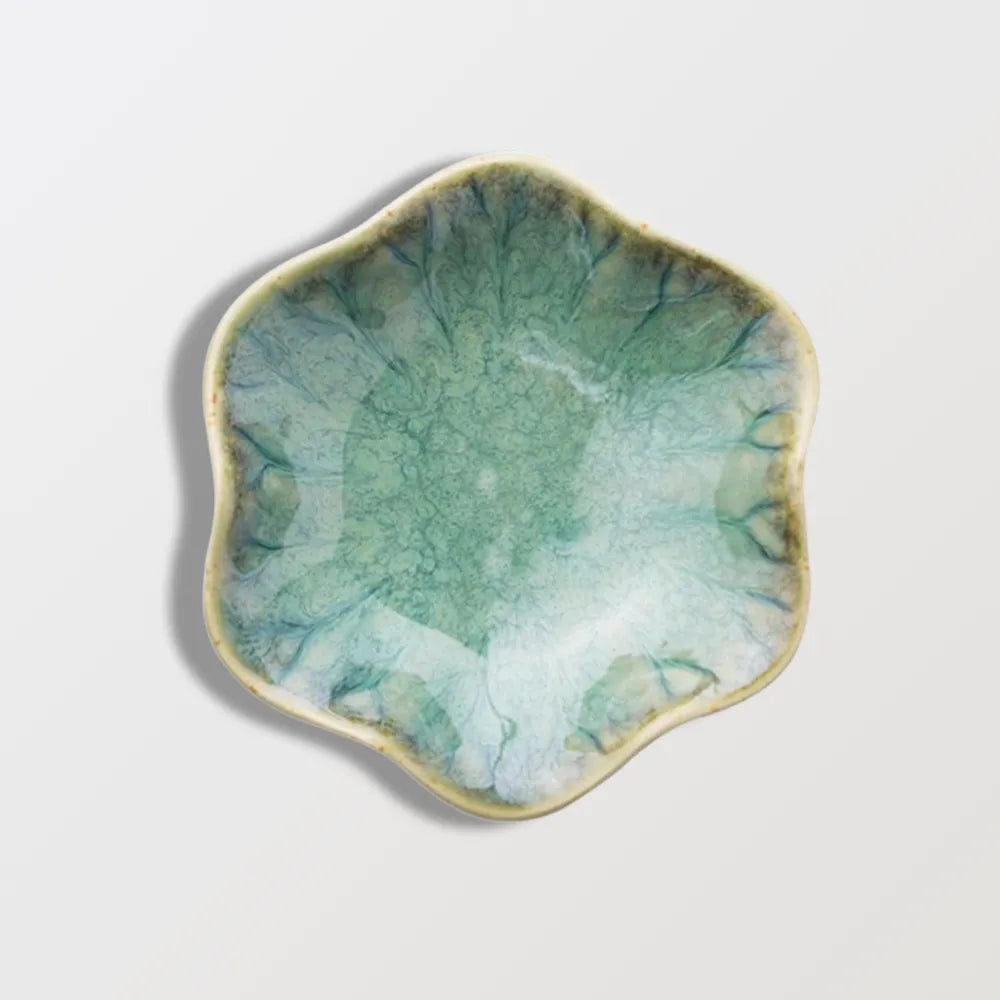 Deep Green Lotus Flower Trinket Tray