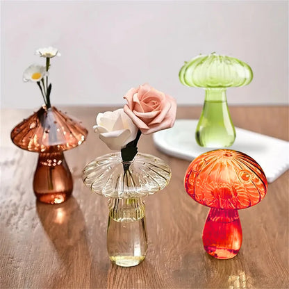 4x Bundle Stained Glass Mushroom Ornaments