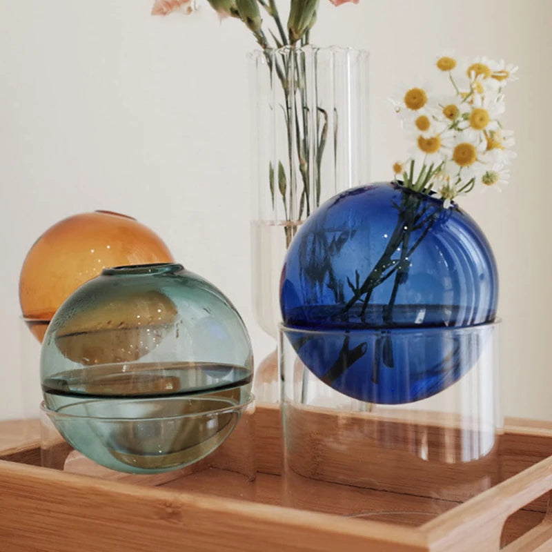 Spherical Stained Glass Vase