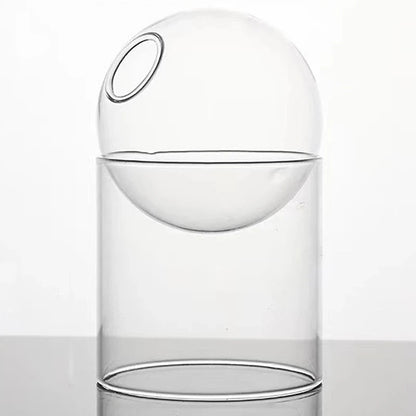 Transparent spherical glass vase