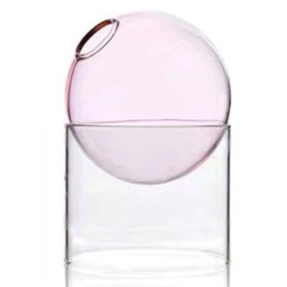 Pink spherical glass vase