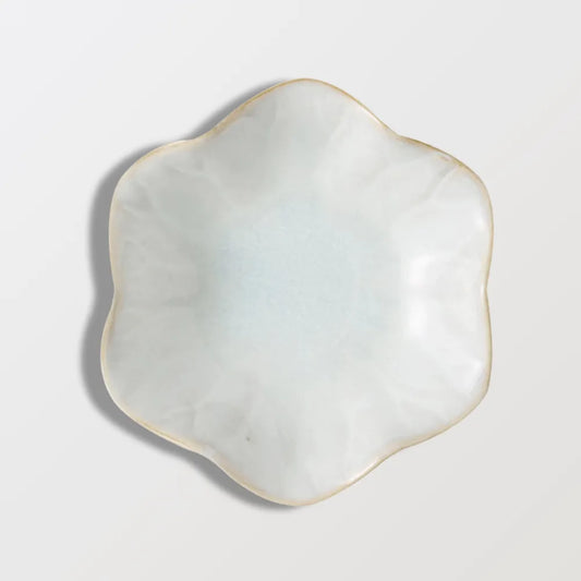 White Ceramic Lotus Flower Trinket Tray